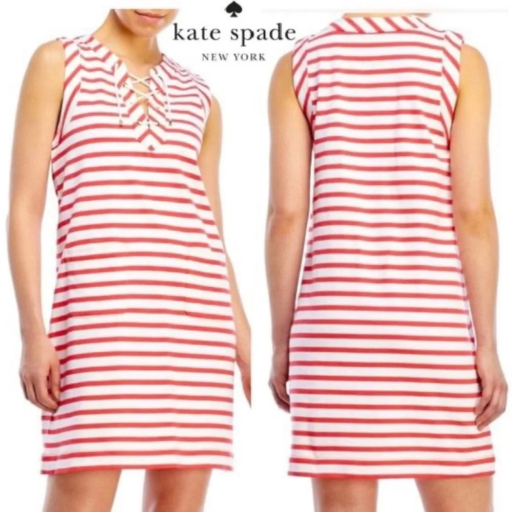 Kate Spade Cotton Lace-up‎ Jersey Dress Medium